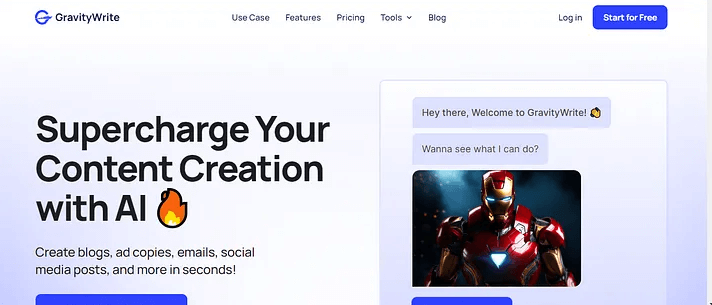 GravityWrite Homepage